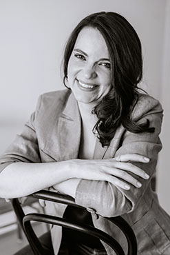 A black and white Portrait of Barbara.