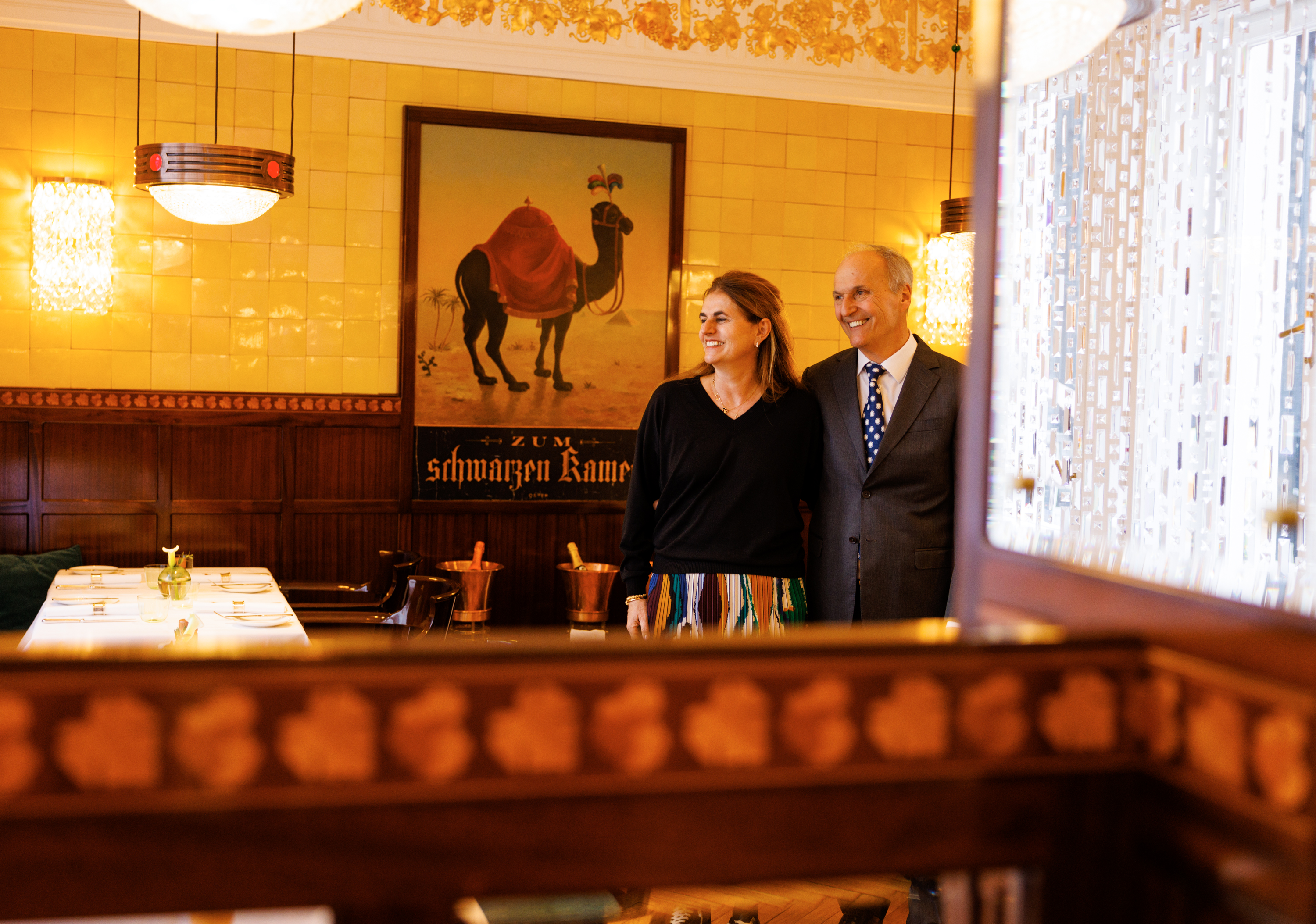 Interior of the Restaurand with the Current Owners