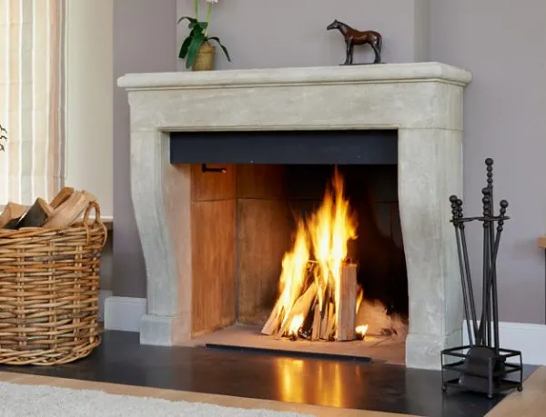 Image Credit: Image Credit: Company E. Fessler View of an Open Fireplace With Logfire