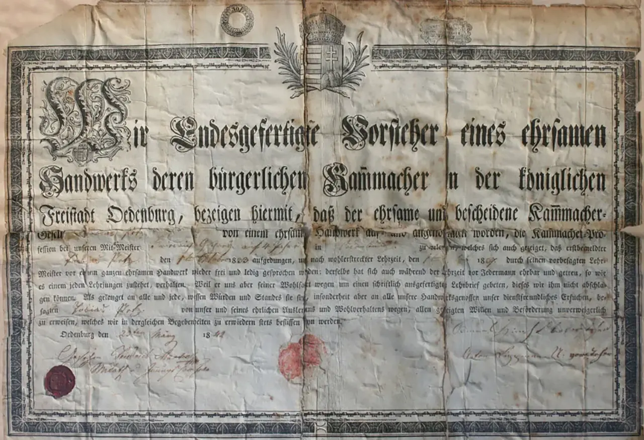 Image Credit: Image Credit: Company Hornmanufaktur Petz Historic document