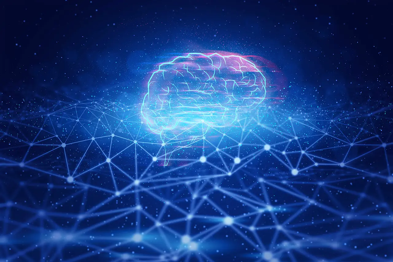 Stylized image of an interconnected brain