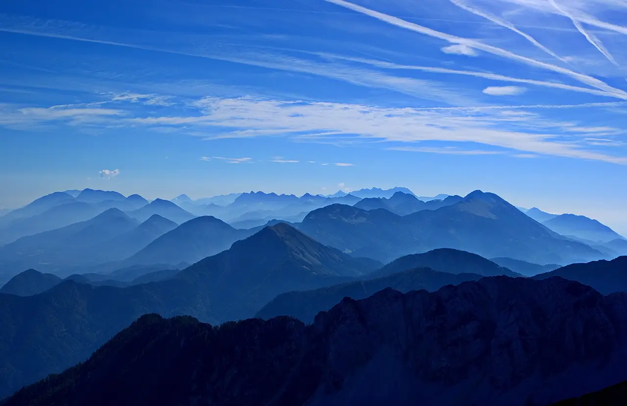Karawanks mountain range facing Slovenia