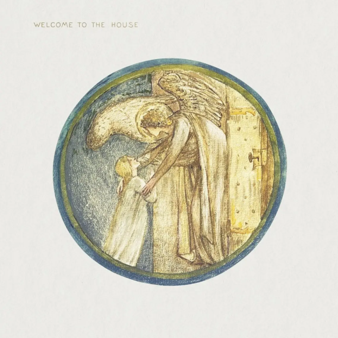 A watercolour drawing of a soul received at Heaven's gate