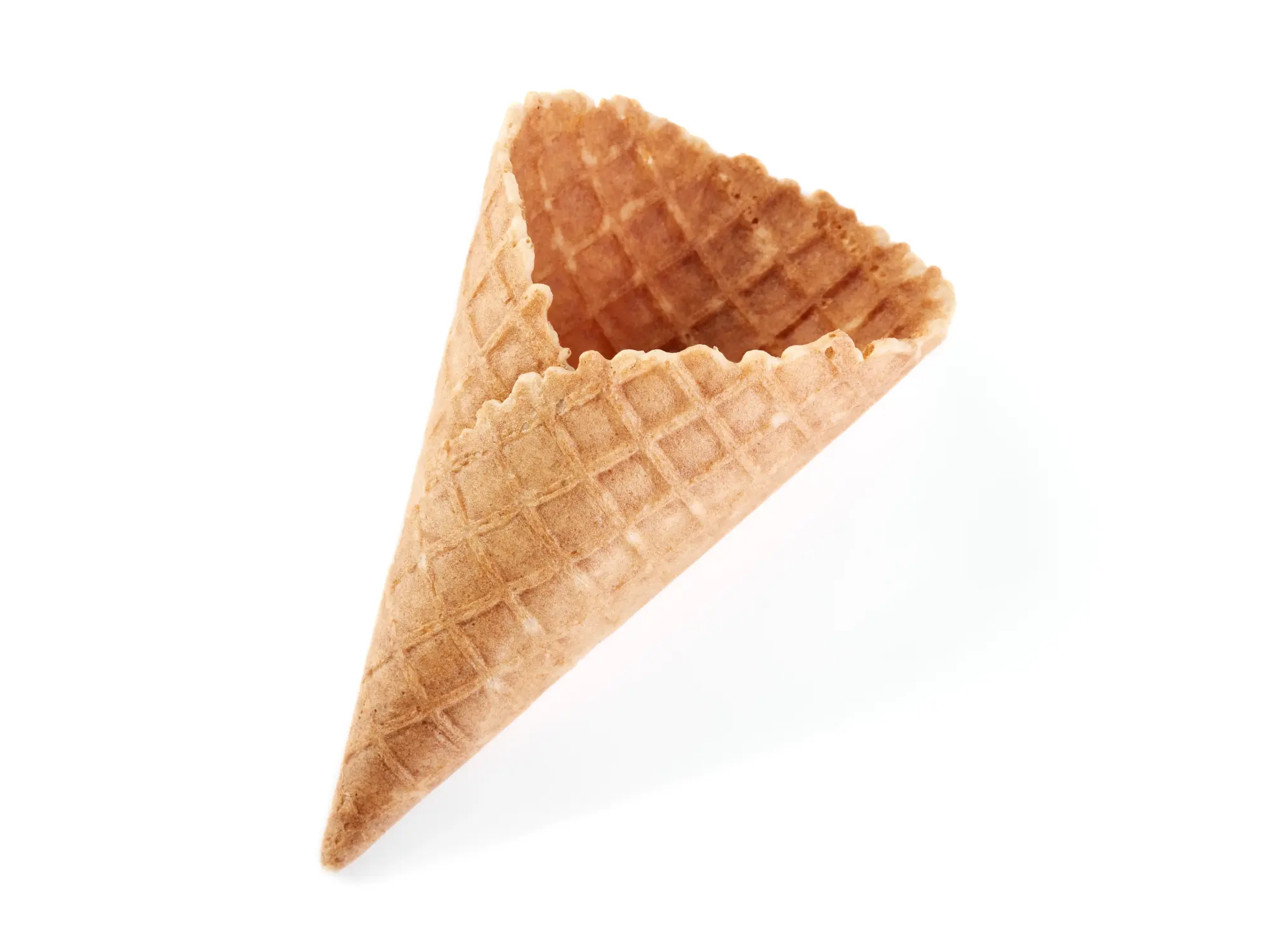 An empty ice cream cone